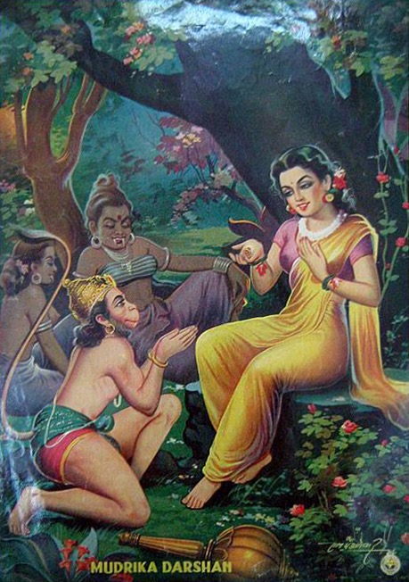 hanuman_finds_sita_in_the_ashoka_grove_and_shows_her_ramas_ring
